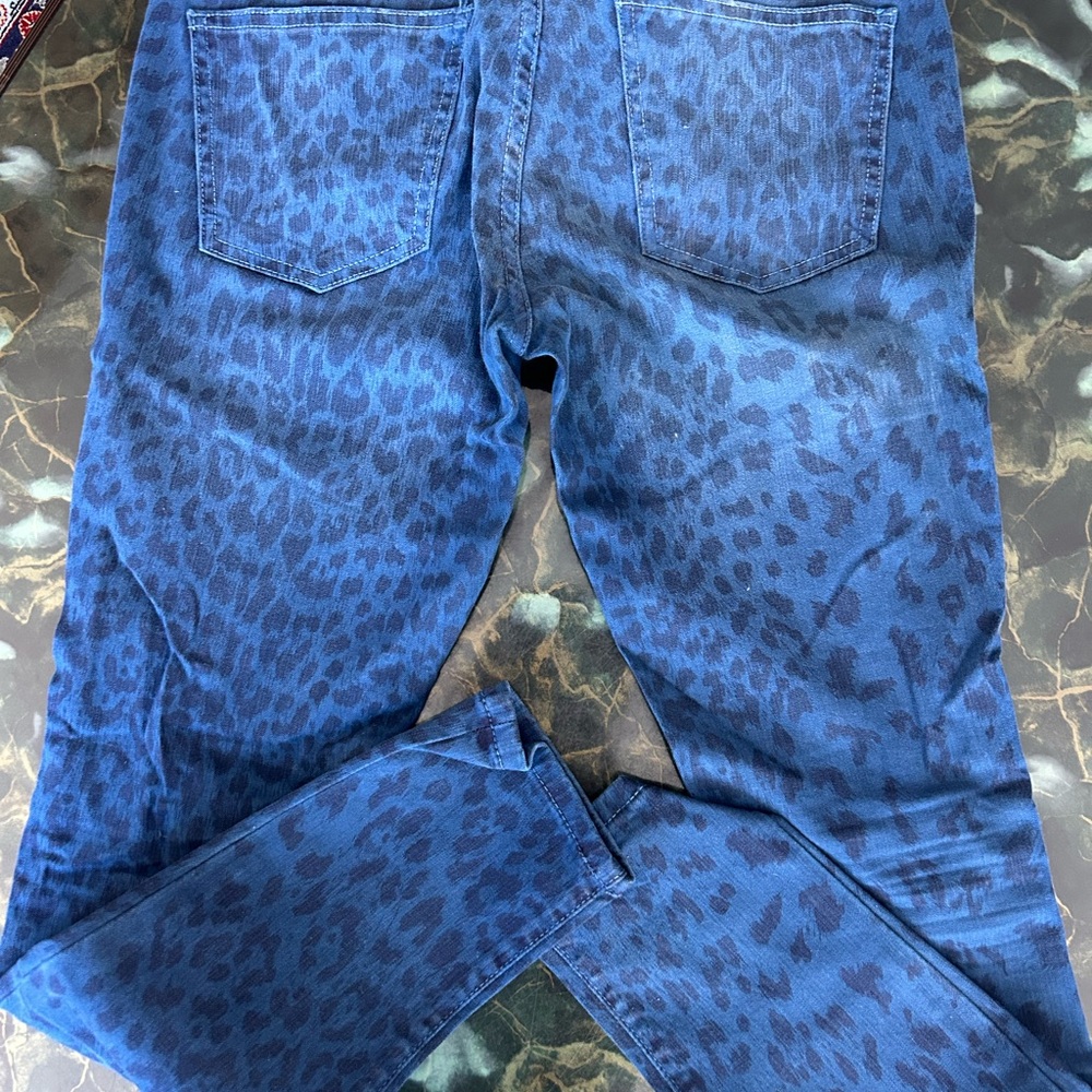 Leopard Print Blue Jeans - Picture 3 of 3